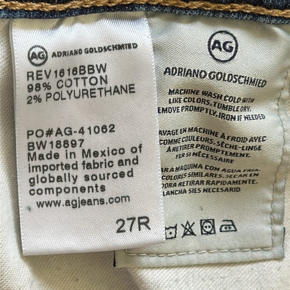 Adriano Goldschmied Harper Essential Straight Jeans Whiskering Faded Flaw 27 - Picture 8 of 9